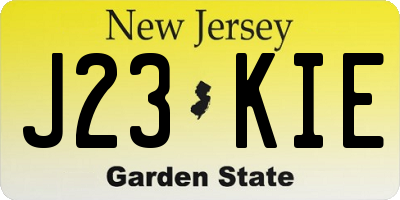 NJ license plate J23KIE