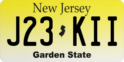 NJ license plate J23KII
