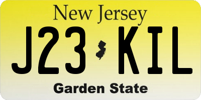 NJ license plate J23KIL
