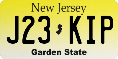 NJ license plate J23KIP