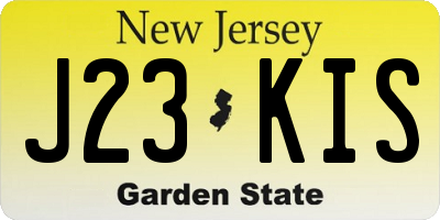 NJ license plate J23KIS