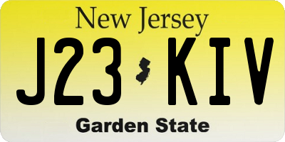 NJ license plate J23KIV