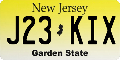 NJ license plate J23KIX