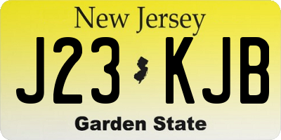 NJ license plate J23KJB