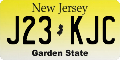 NJ license plate J23KJC