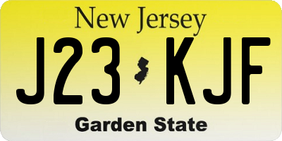 NJ license plate J23KJF