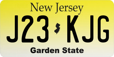 NJ license plate J23KJG