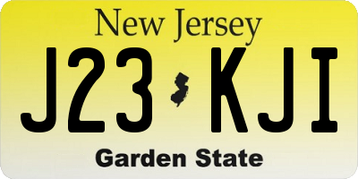 NJ license plate J23KJI