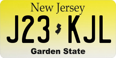 NJ license plate J23KJL