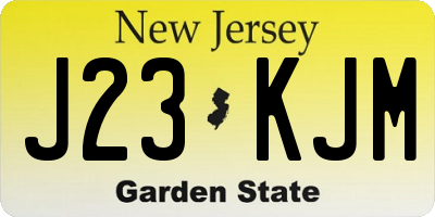 NJ license plate J23KJM