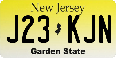 NJ license plate J23KJN
