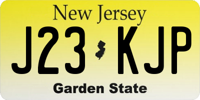 NJ license plate J23KJP