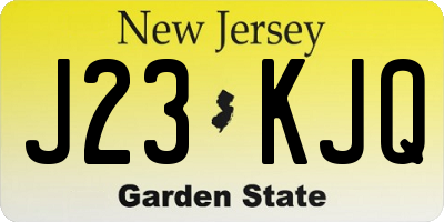 NJ license plate J23KJQ