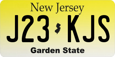 NJ license plate J23KJS
