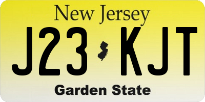 NJ license plate J23KJT