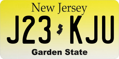 NJ license plate J23KJU