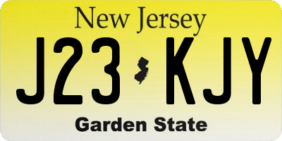 NJ license plate J23KJY