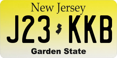NJ license plate J23KKB