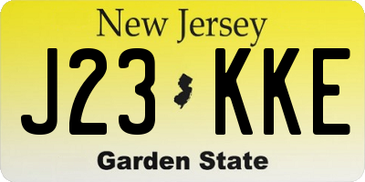 NJ license plate J23KKE