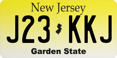 NJ license plate J23KKJ