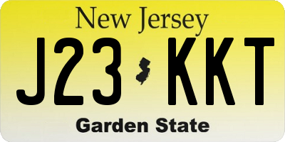 NJ license plate J23KKT