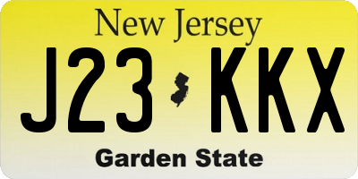 NJ license plate J23KKX