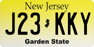 NJ license plate J23KKY