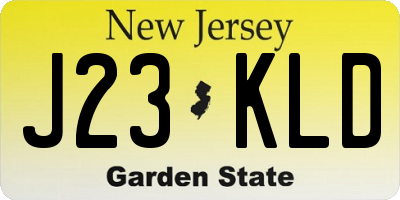 NJ license plate J23KLD