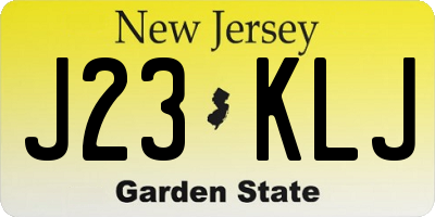 NJ license plate J23KLJ
