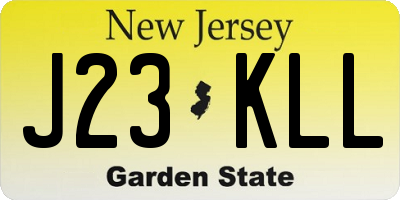 NJ license plate J23KLL