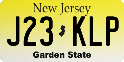 NJ license plate J23KLP
