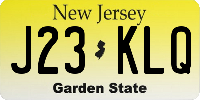 NJ license plate J23KLQ