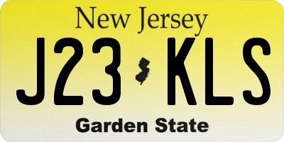 NJ license plate J23KLS