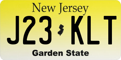NJ license plate J23KLT