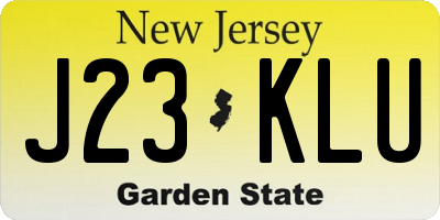 NJ license plate J23KLU