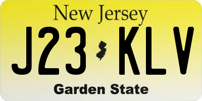 NJ license plate J23KLV