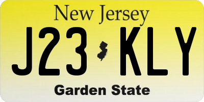 NJ license plate J23KLY