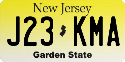 NJ license plate J23KMA
