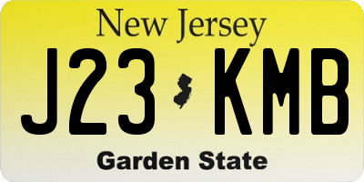 NJ license plate J23KMB
