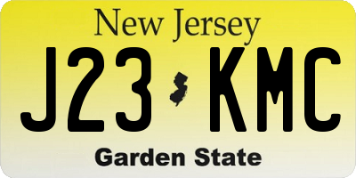 NJ license plate J23KMC