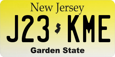 NJ license plate J23KME
