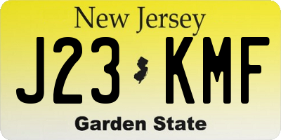 NJ license plate J23KMF