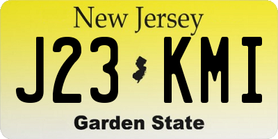 NJ license plate J23KMI
