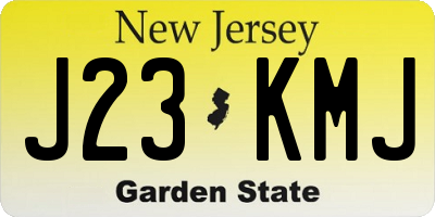 NJ license plate J23KMJ