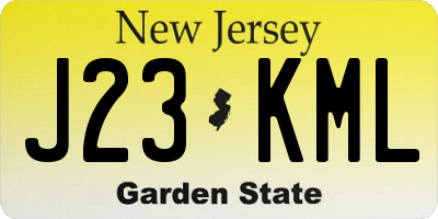 NJ license plate J23KML