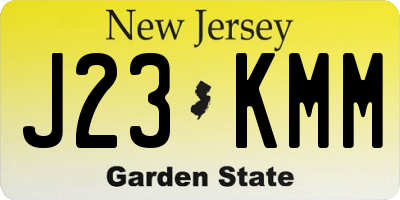 NJ license plate J23KMM