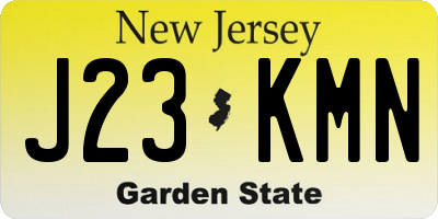 NJ license plate J23KMN