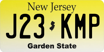 NJ license plate J23KMP