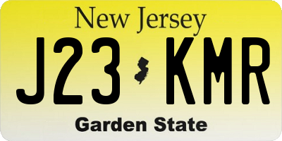 NJ license plate J23KMR