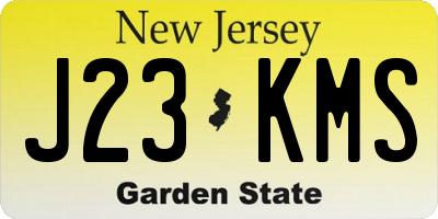 NJ license plate J23KMS